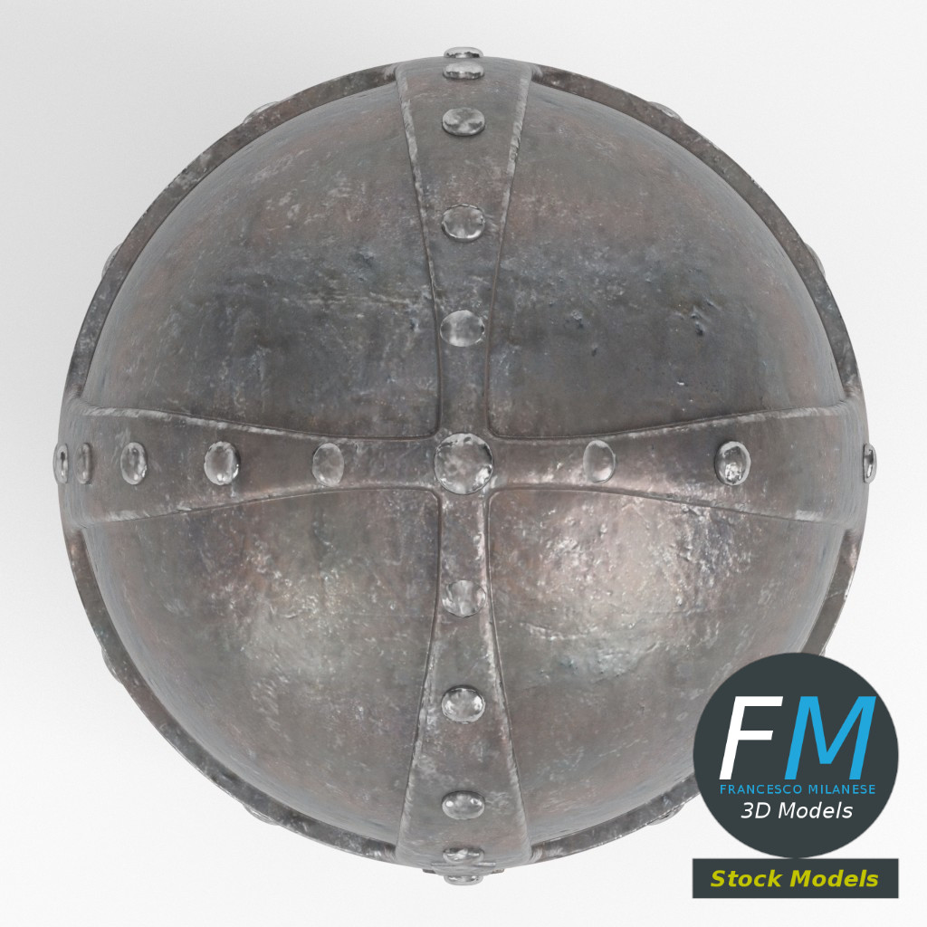 3D-Modell - Mittelalterlicher Vernieteter Helm - 06