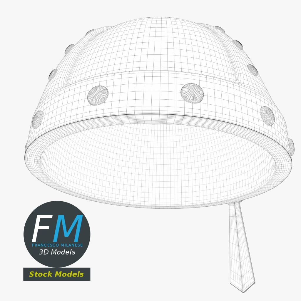 3D-Modell - Mittelalterlicher Vernieteter Helm - 08