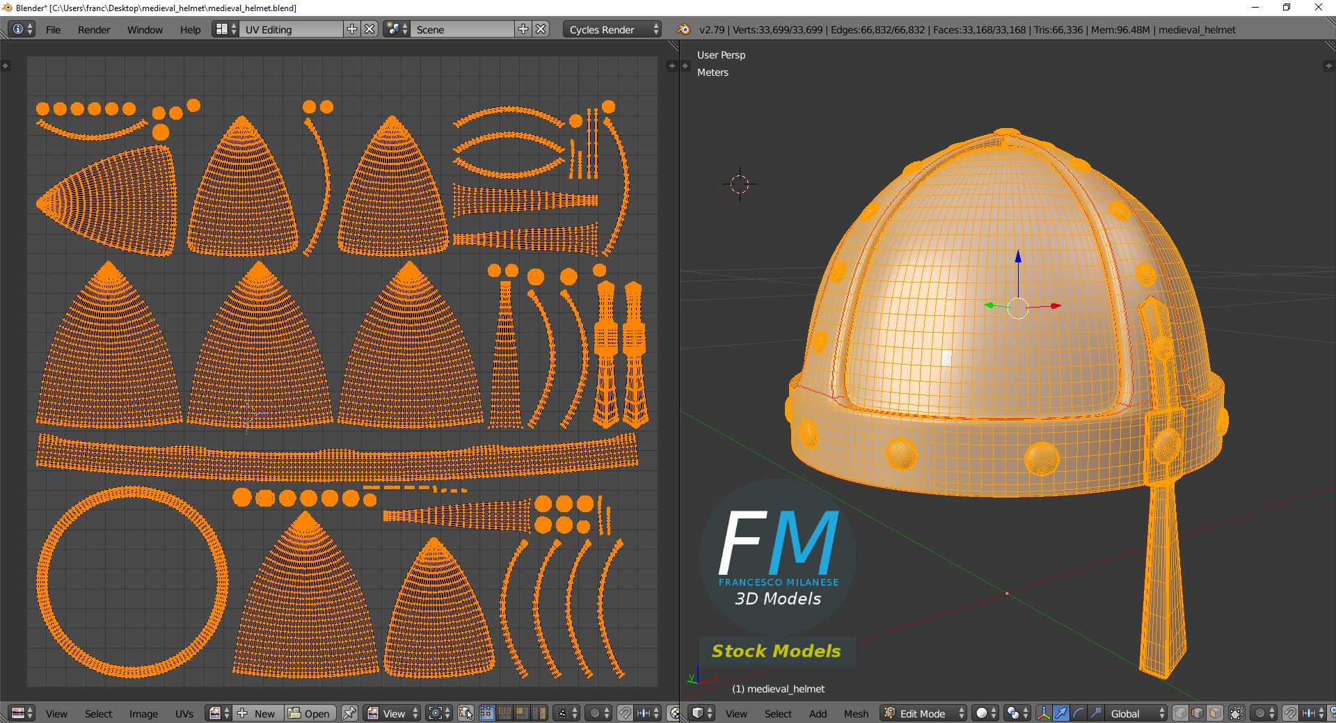 3D-Modell - Mittelalterlicher Vernieteter Helm - 10