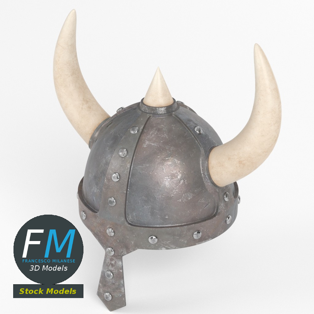 3D-Modell - Mittelalterlicher Hörnerhelm - 02