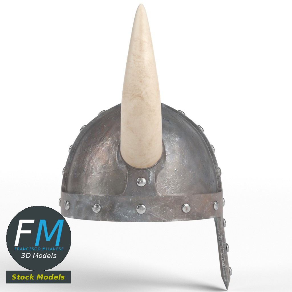 3D-Modell - Mittelalterlicher Hörnerhelm - 04