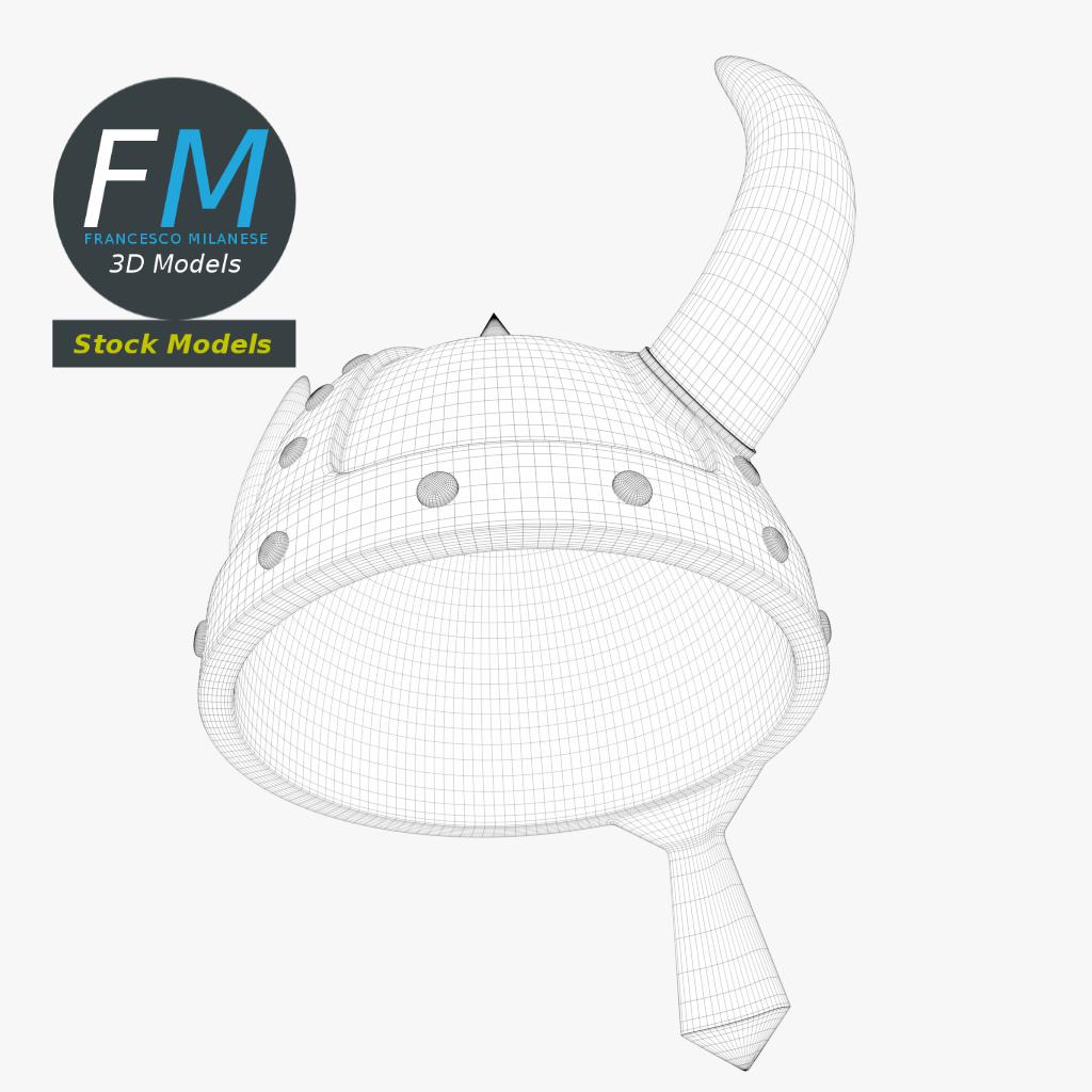 3D-Modell - Mittelalterlicher Hörnerhelm - 08