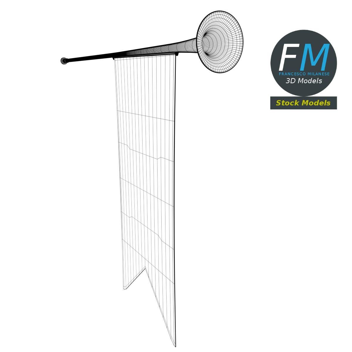 3D-Modell - Mittelalterliche Heraldische Trompete mit Banner - 07