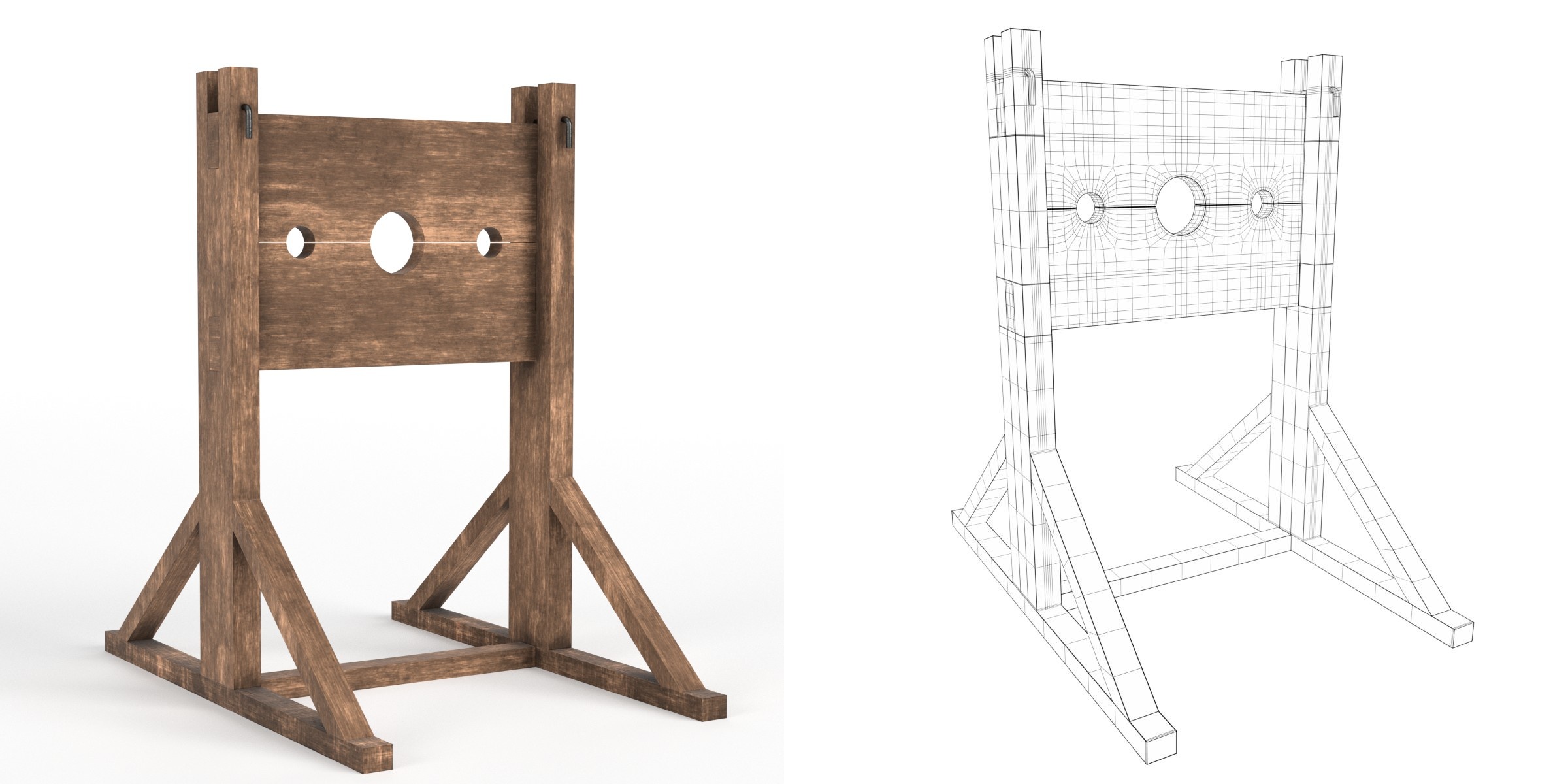 3D-Modell - Mittelalterlicher Holzpranger