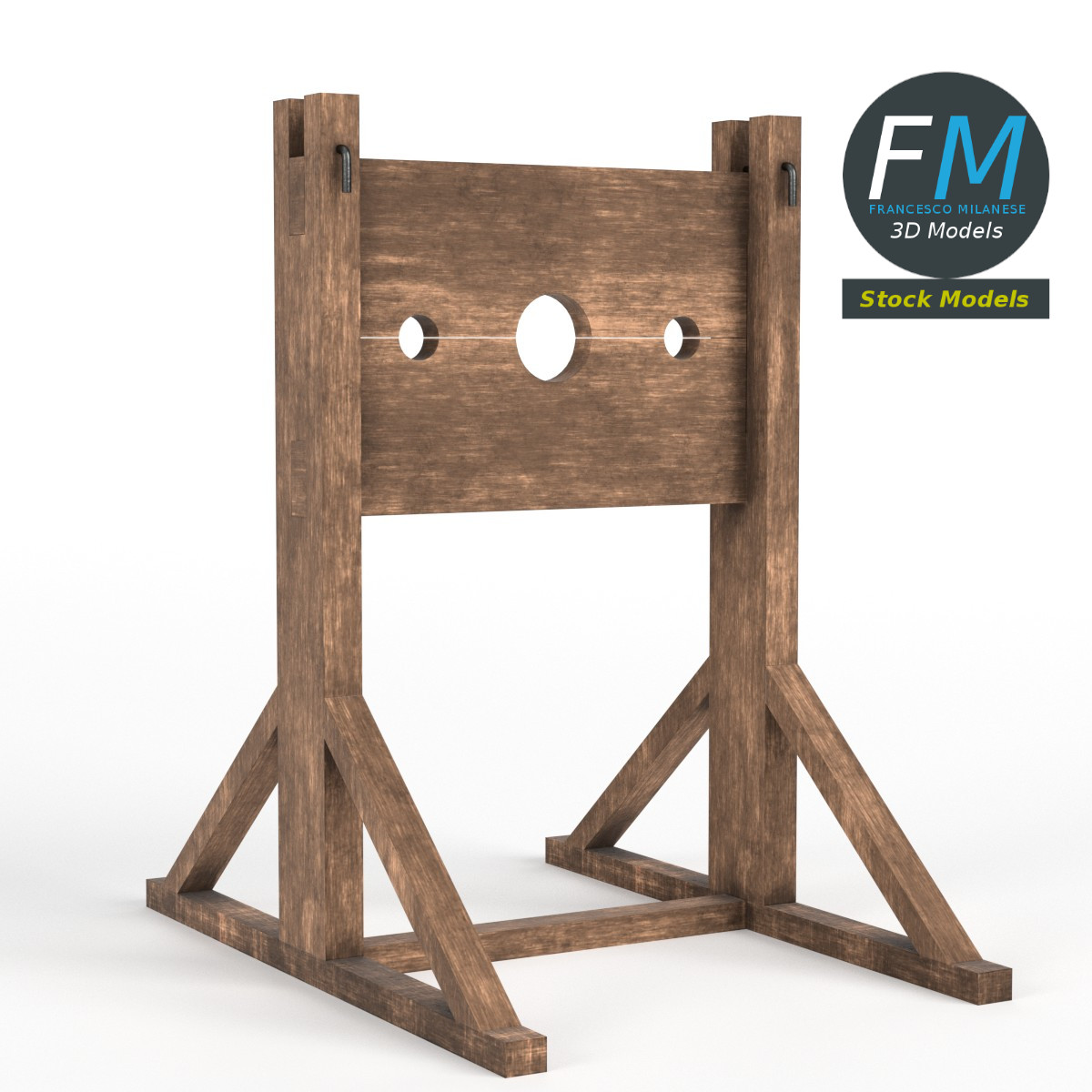3D-Modell - Mittelalterlicher Holzpranger - 01