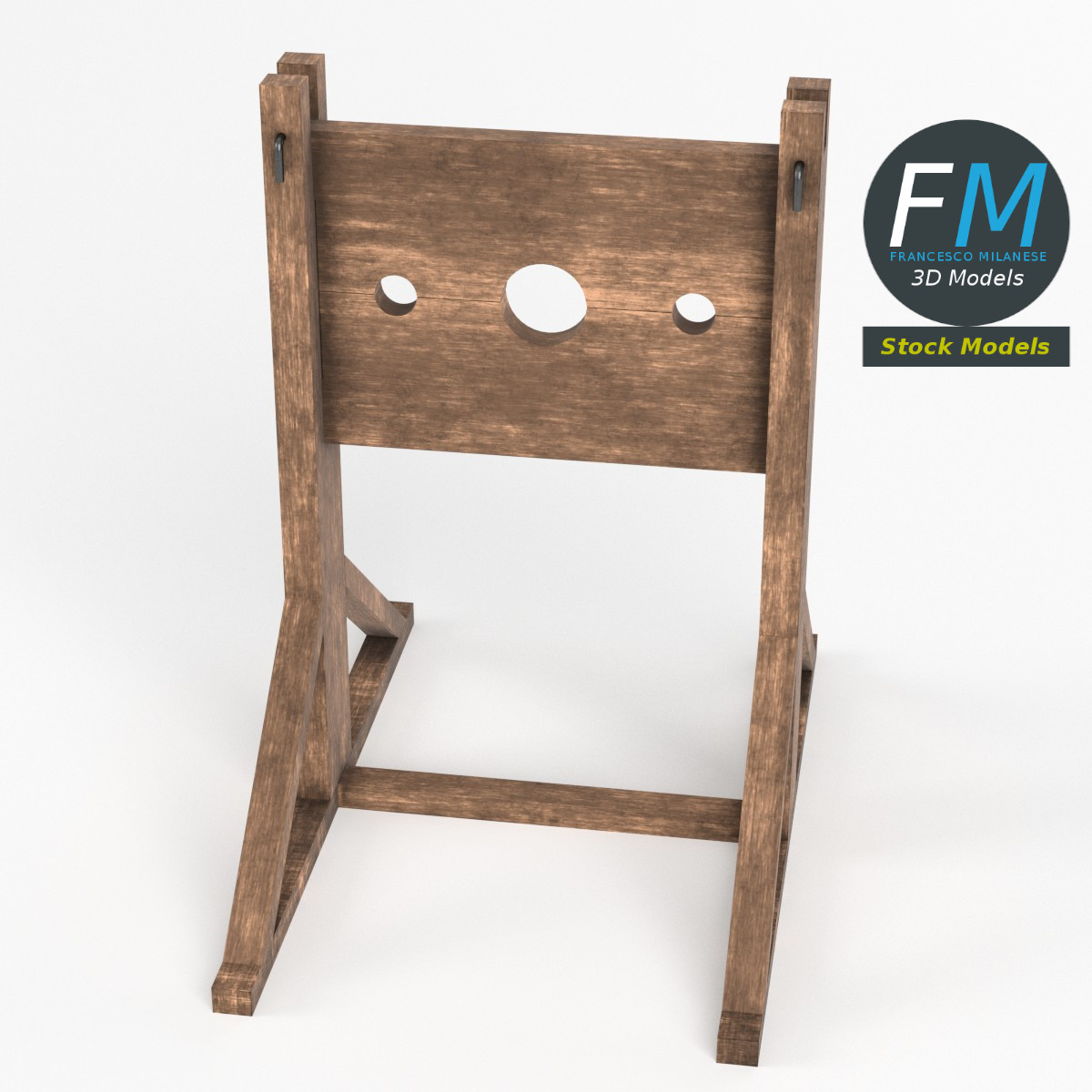 3D-Modell - Mittelalterlicher Holzpranger - 02