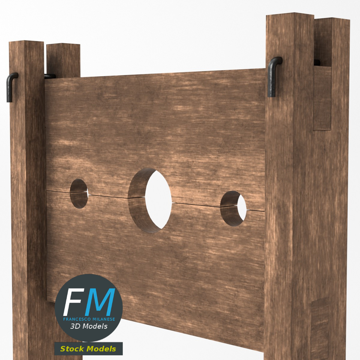 3D-Modell - Mittelalterlicher Holzpranger - 05