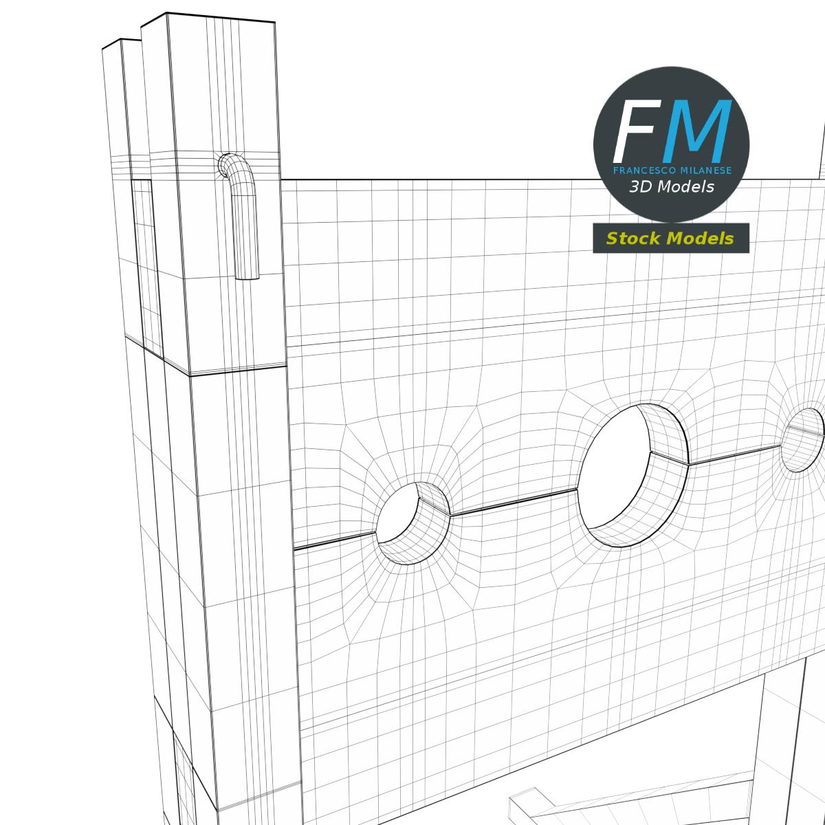 3D-Modell - Mittelalterlicher Holzpranger - 08