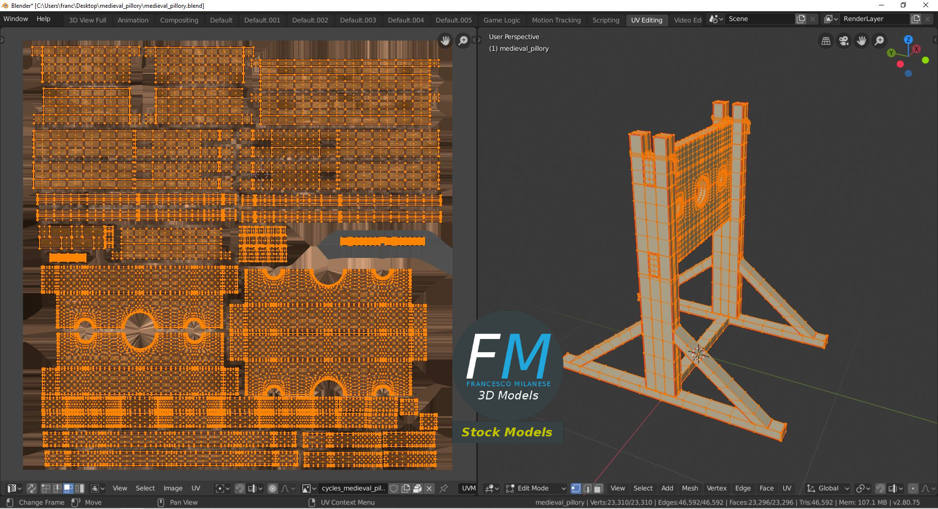 3D-Modell - Mittelalterlicher Holzpranger - 10