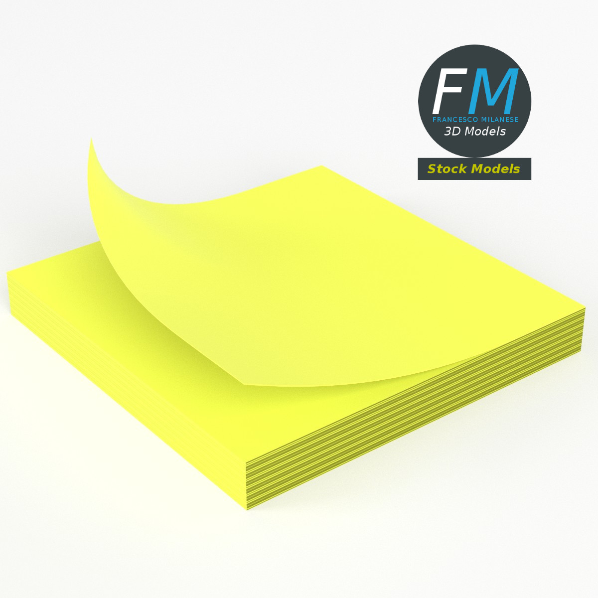 3D-Modell - Notizzettelblock - 01