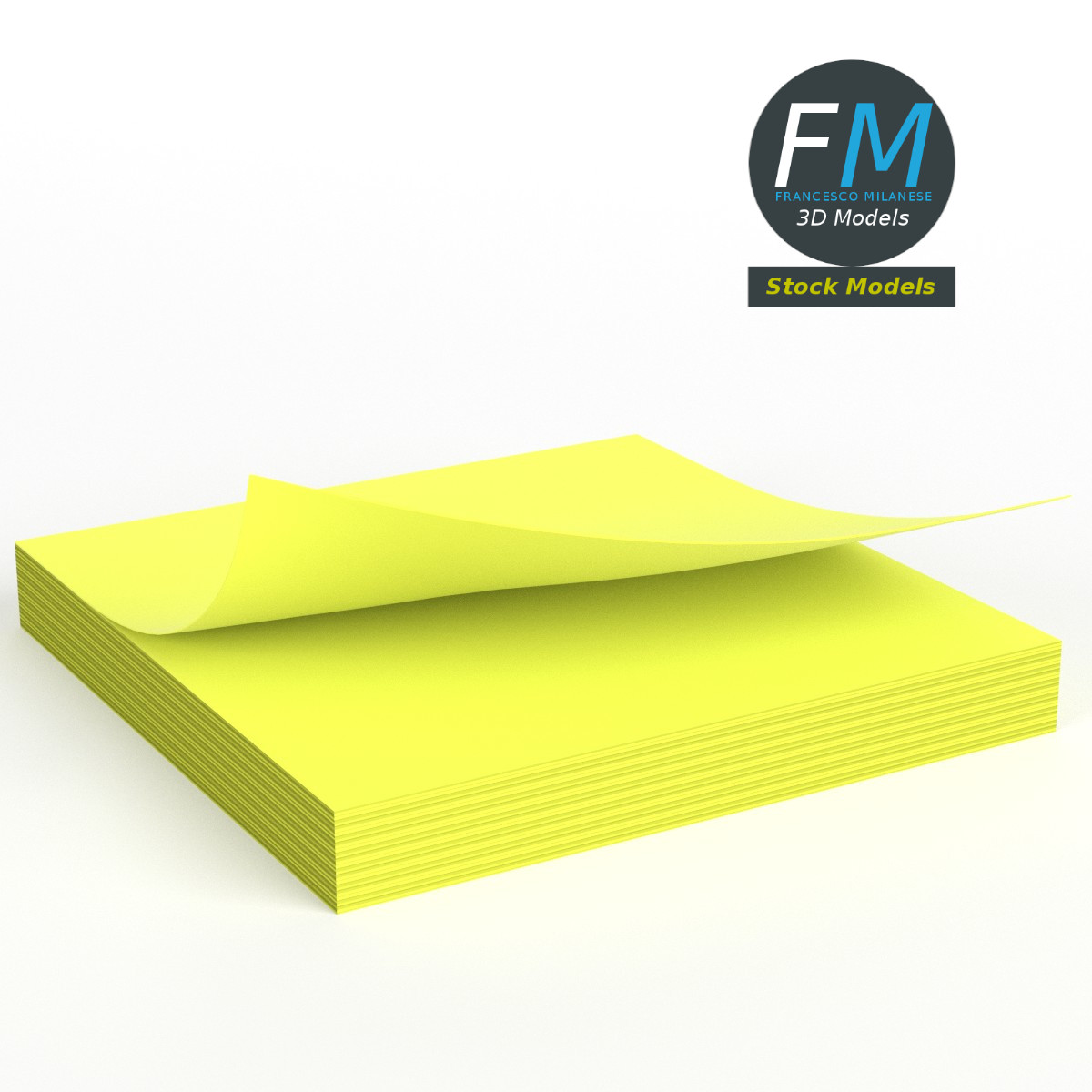 3D-Modell - Notizzettelblock - 02