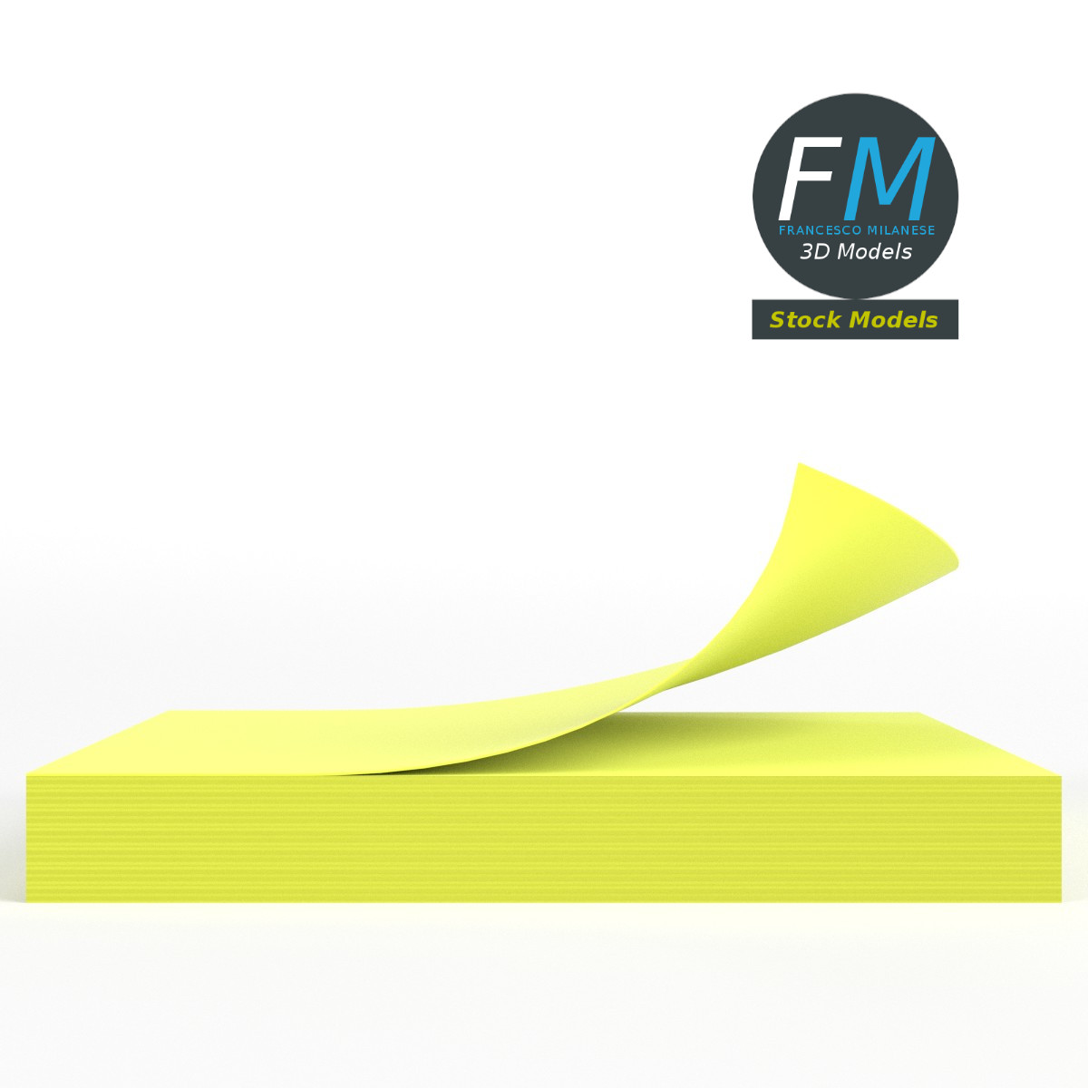 3D-Modell - Notizzettelblock - 03