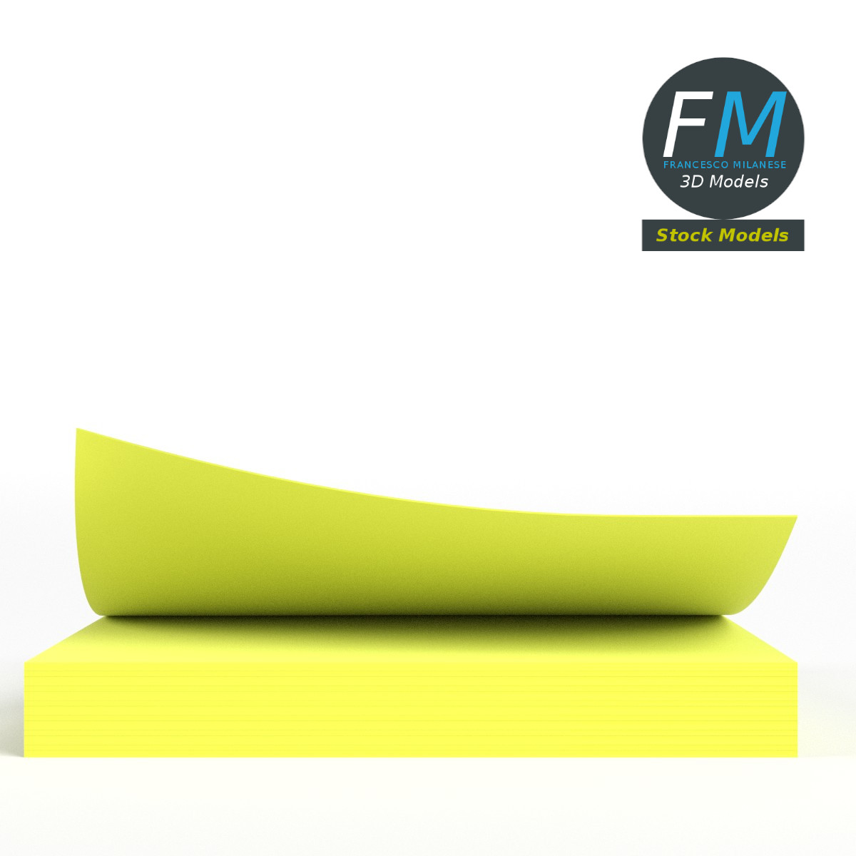 3D-Modell - Notizzettelblock - 04