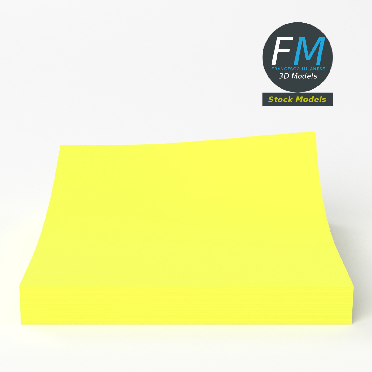 3D-Modell - Notizzettelblock - 05
