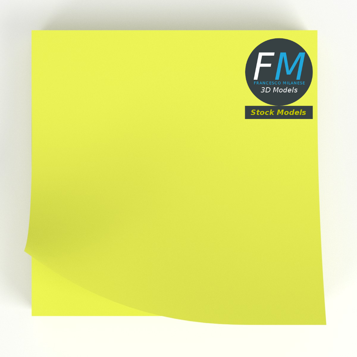 3D-Modell - Notizzettelblock - 06