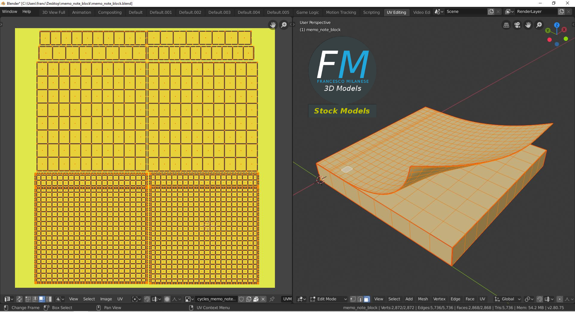 3D-Modell - Notizzettelblock - 10