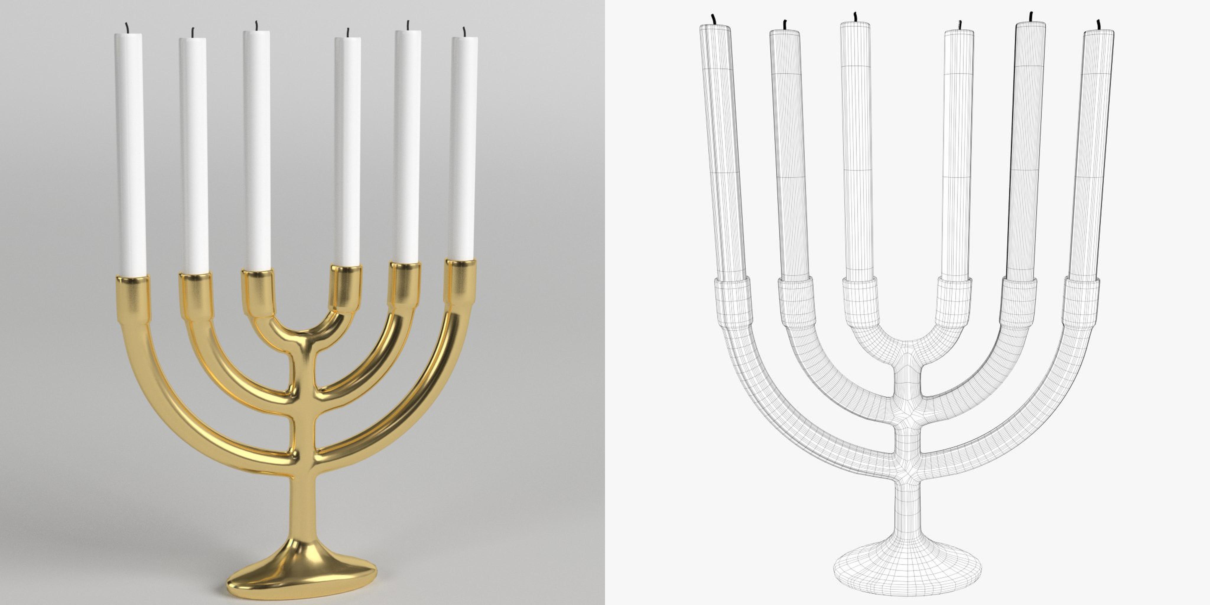 3D-Modell - Siebenarmige Menora