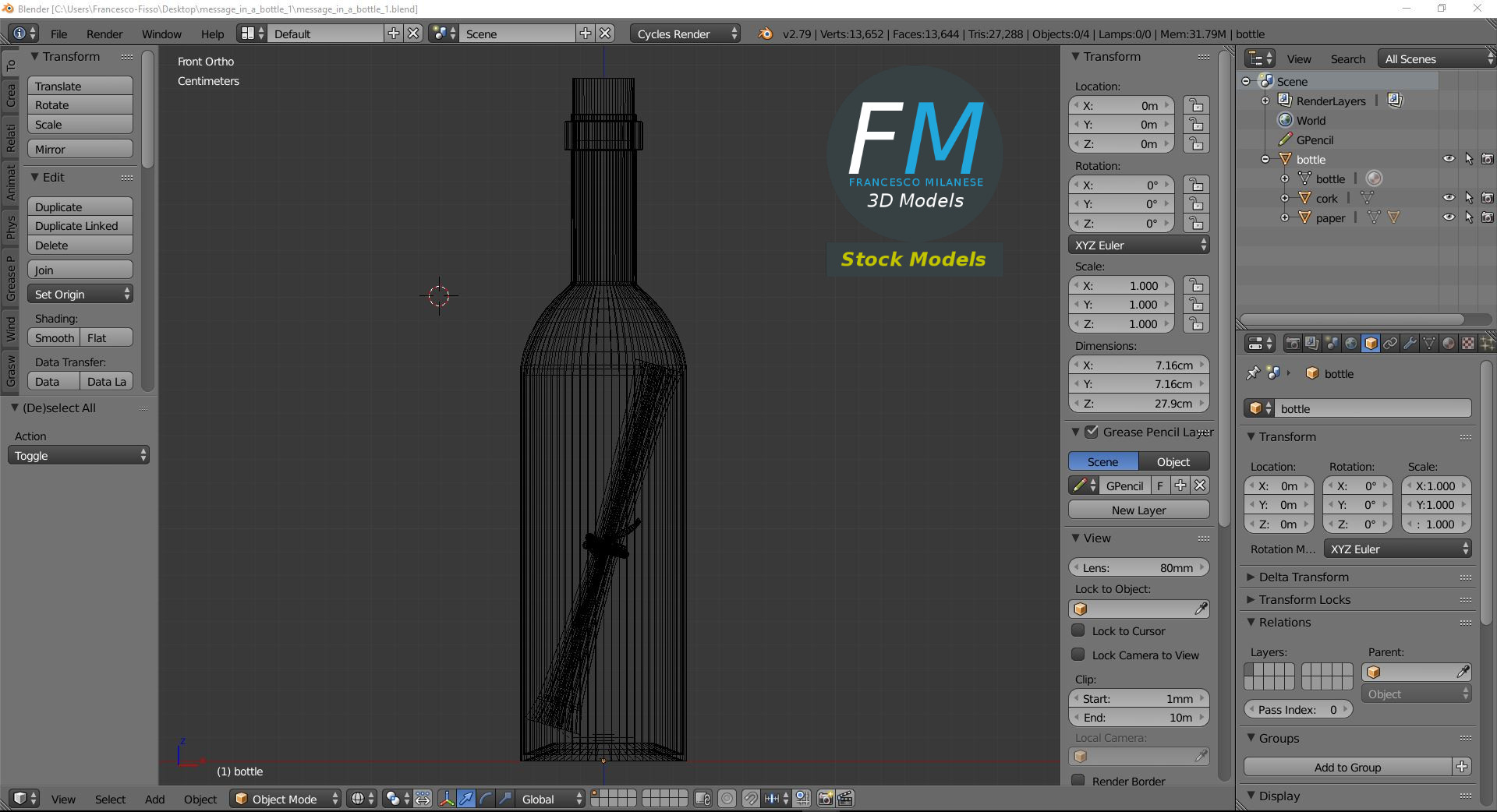3D-Modell - Flaschenpost - 09