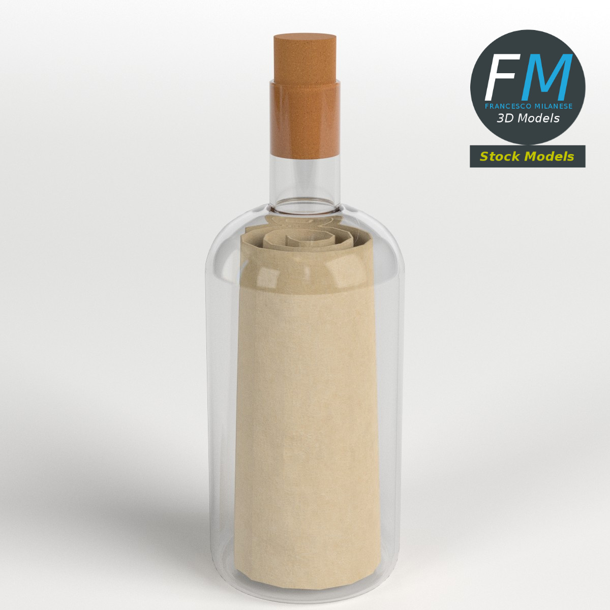 3D-Modell - Flaschenpost - 01