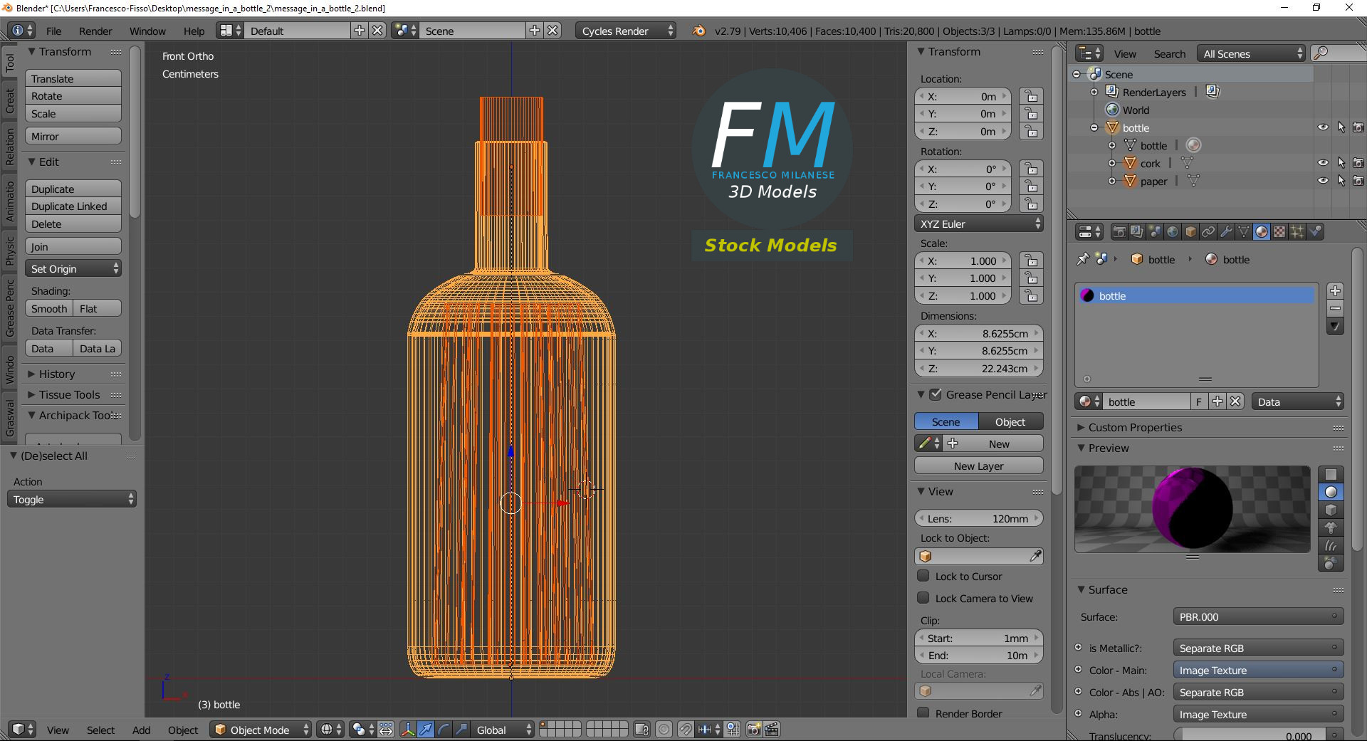 3D-Modell - Flaschenpost - 09