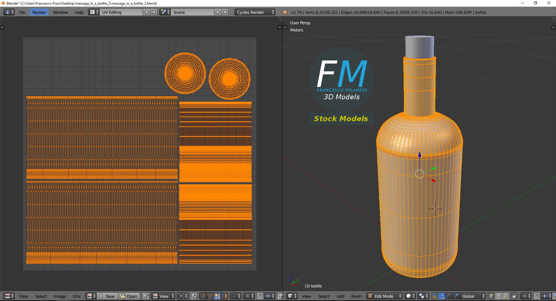 3D-Modell - Flaschenpost - 10