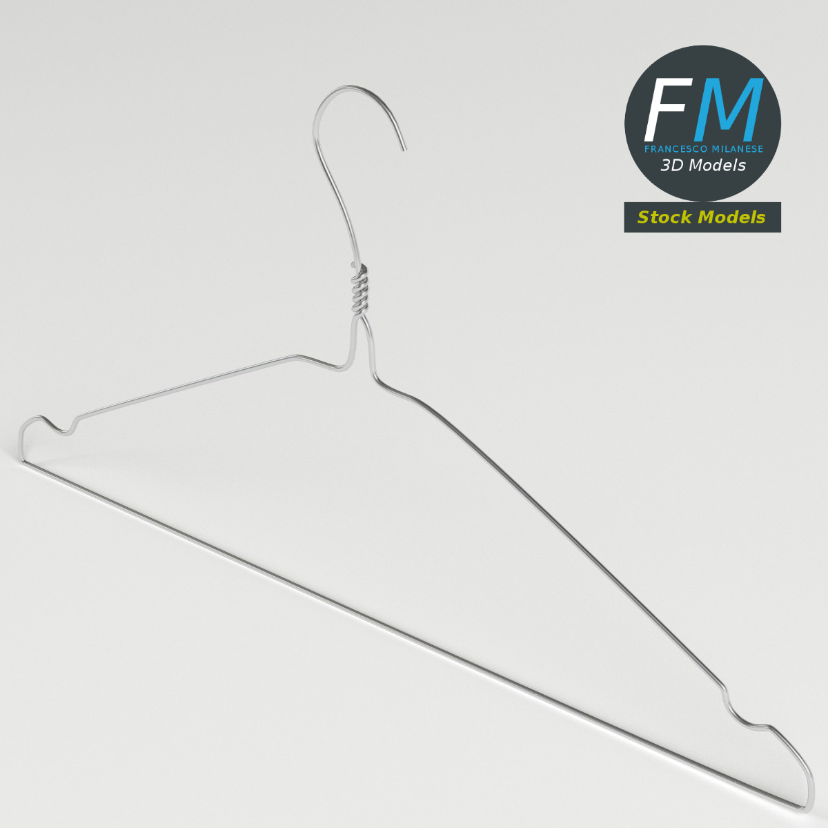 3D-Modell - Kleiderbügel aus Metalldraht - 02