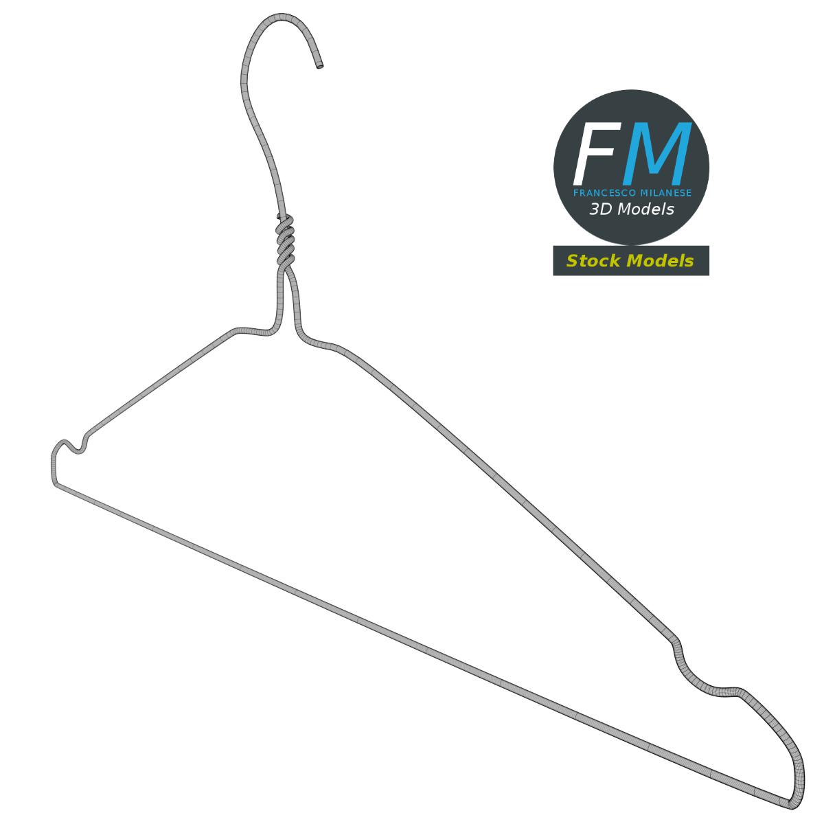 3D-Modell - Kleiderbügel aus Metalldraht - 07