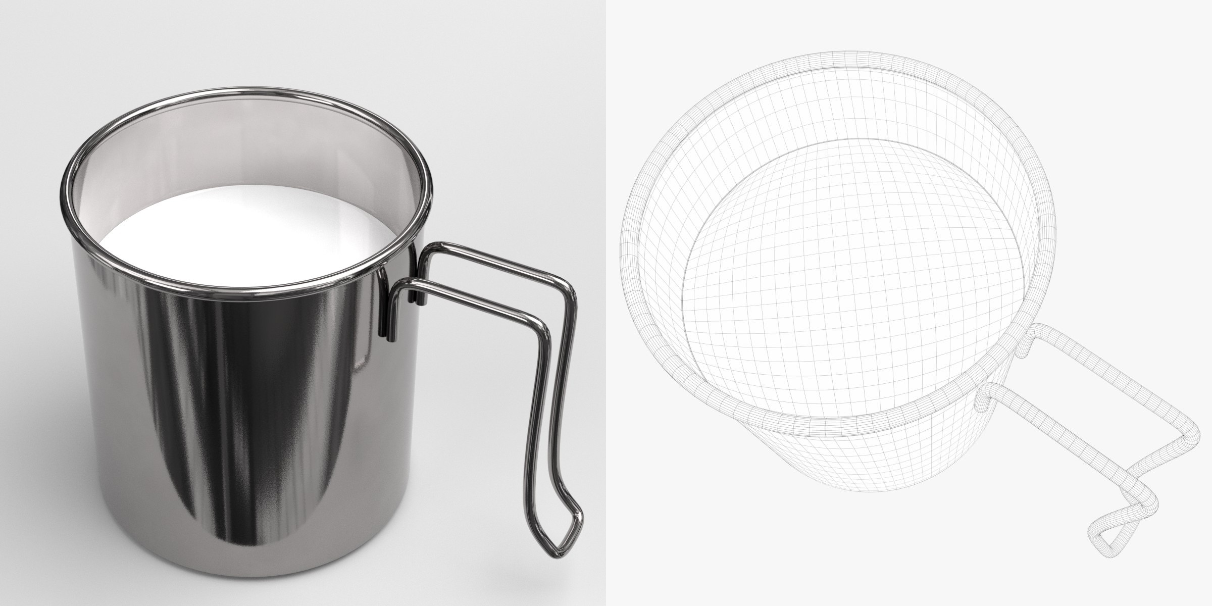 3D-Modell - Metallischer Milchkrug