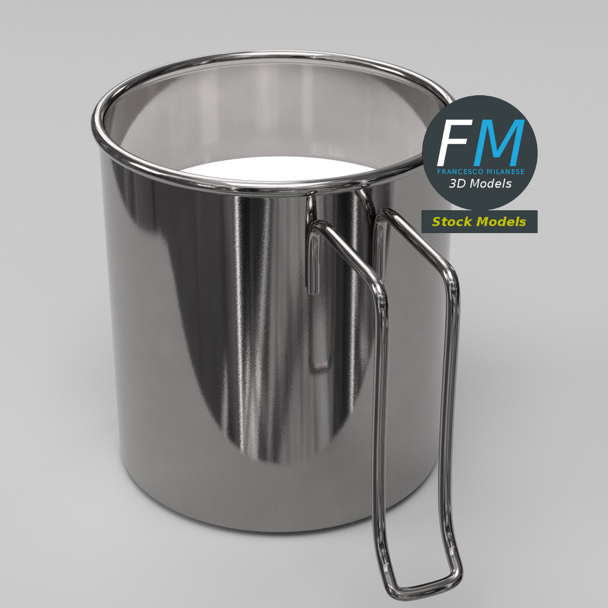 3D-Modell - Metallischer Milchkrug - 02