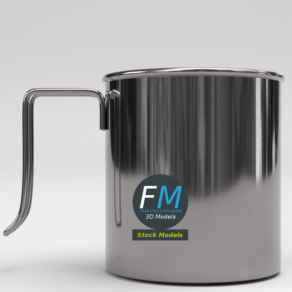 3D-Modell - Metallischer Milchkrug - 04
