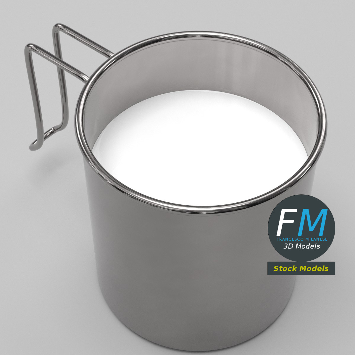 3D-Modell - Metallischer Milchkrug - 05