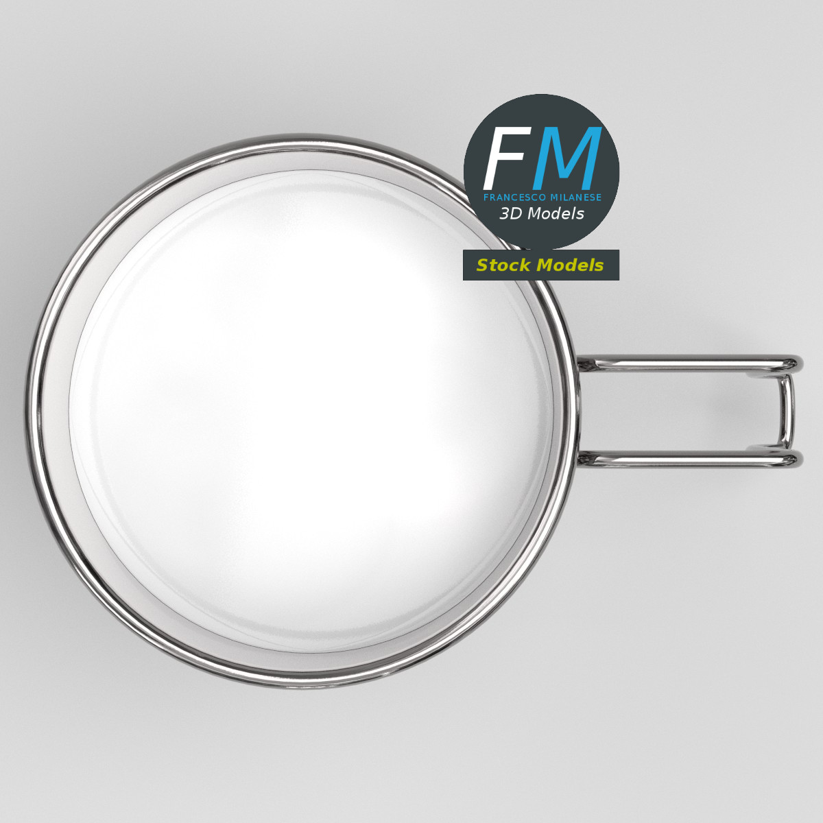 3D-Modell - Metallischer Milchkrug - 06