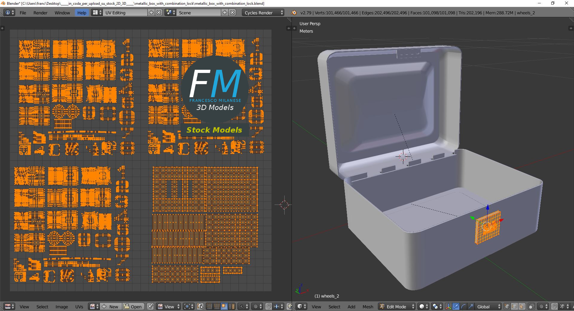 3D-Modell - Metallbox mit Zahlenschloss - 10