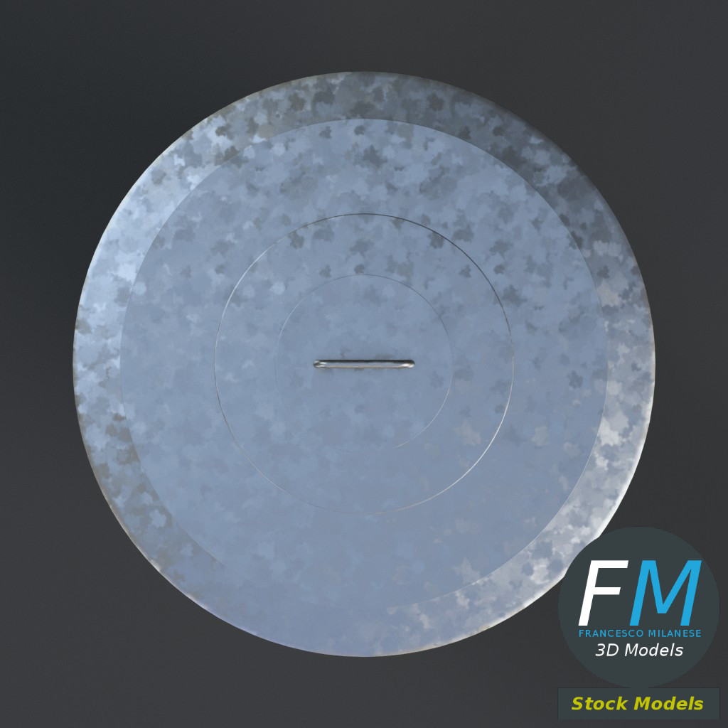 3D-Modell - Geschlossener Metallmülleimer - 06