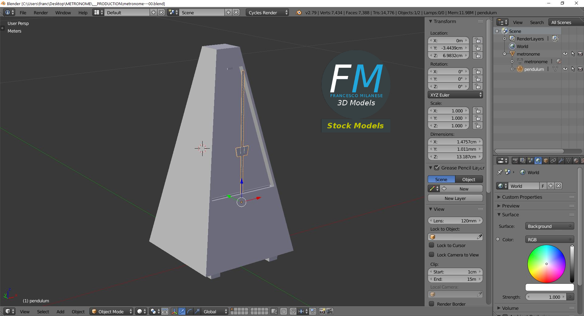 3D-Modell - Mechanisches Metronom - 09