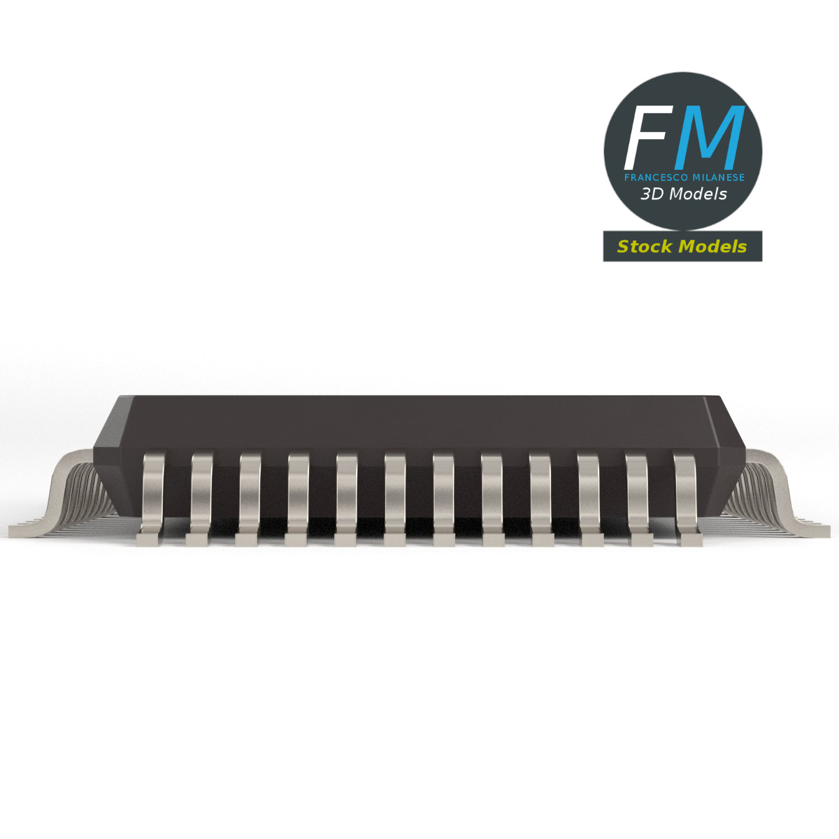 3D-Modell - 48-Pin-Mikrocontroller-Chip - 03