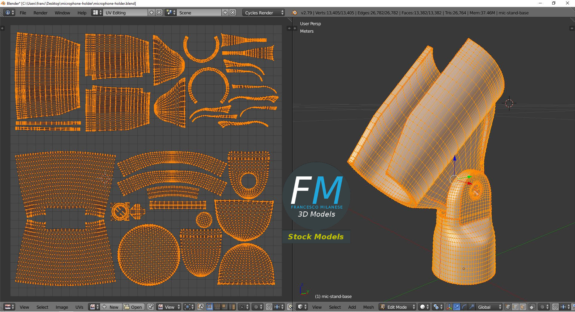 3D-Modell - Verstellbare Mikrofonhalterung - 10