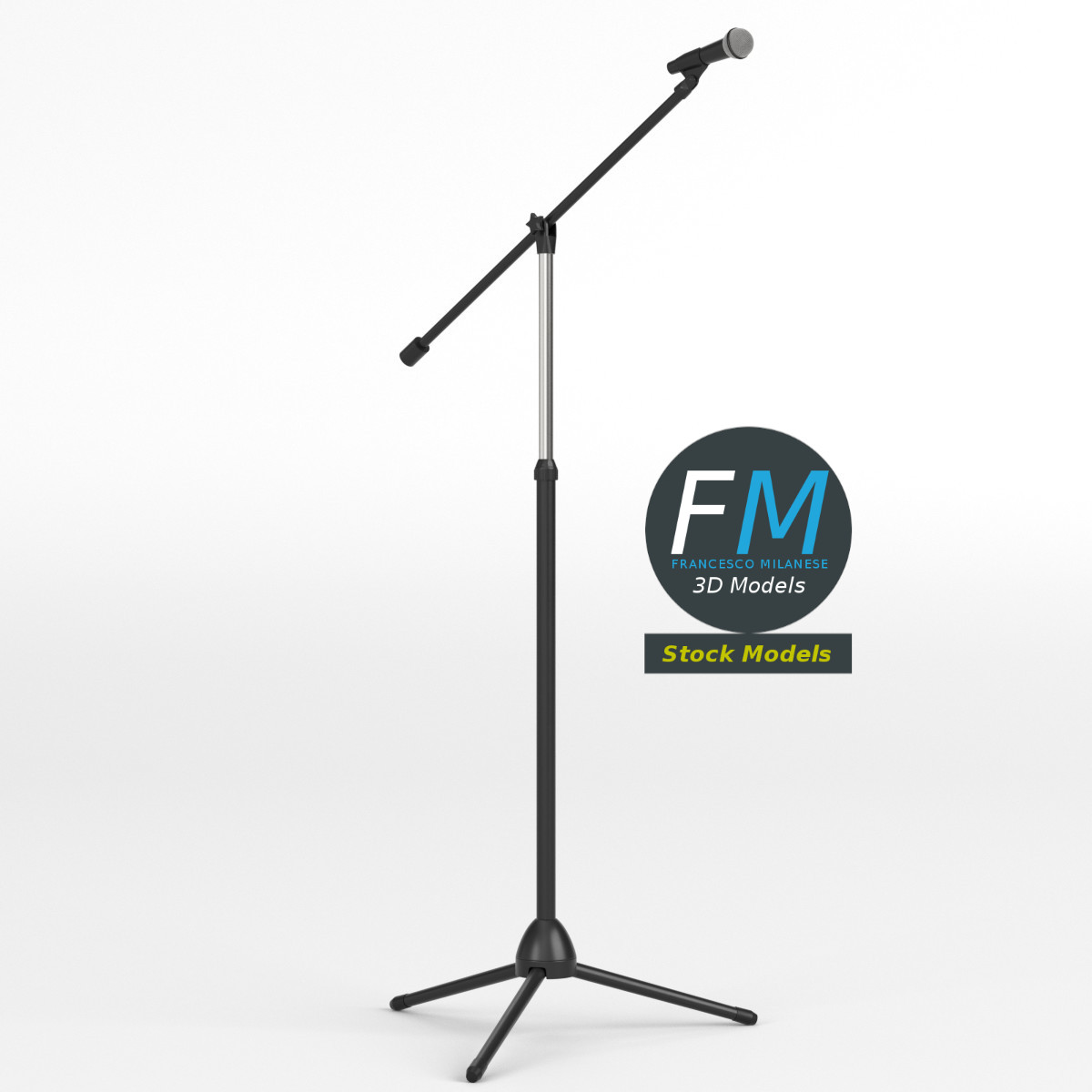 3D-Modell - Mikrofon auf Galgenstativ - 01