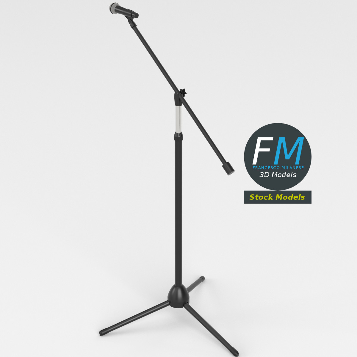 3D-Modell - Mikrofon auf Galgenstativ - 02