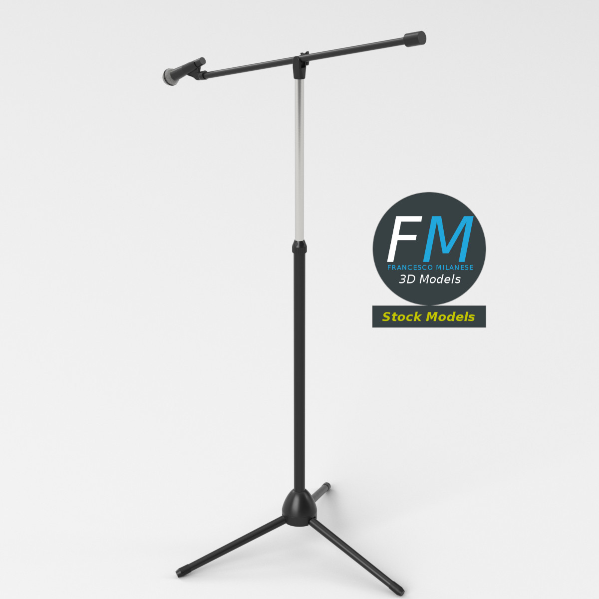 3D-Modell - Mikrofon auf Galgenstativ - 05