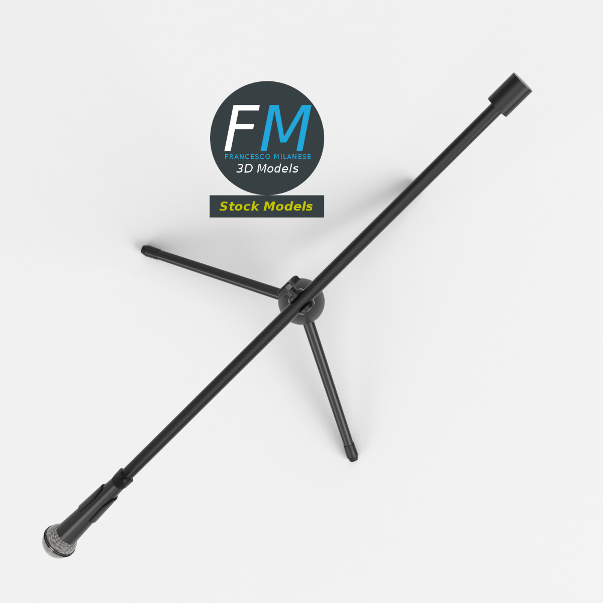3D-Modell - Mikrofon auf Galgenstativ - 06