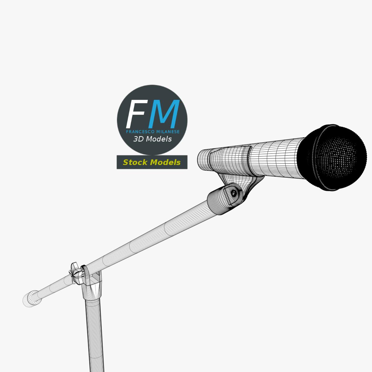 3D-Modell - Mikrofon auf Galgenstativ - 07