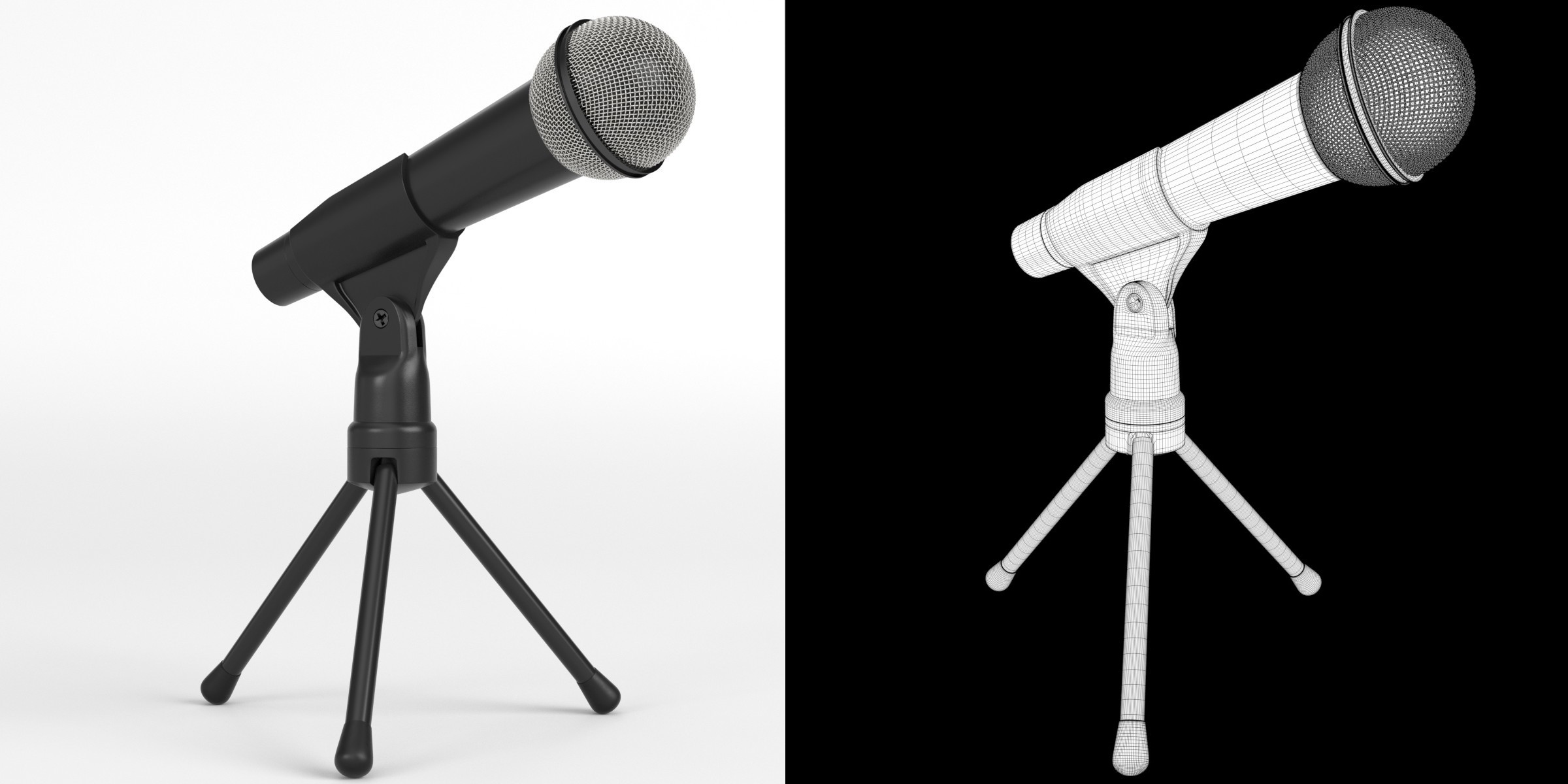 3D-Modell - Mikrofon auf Tischstativ