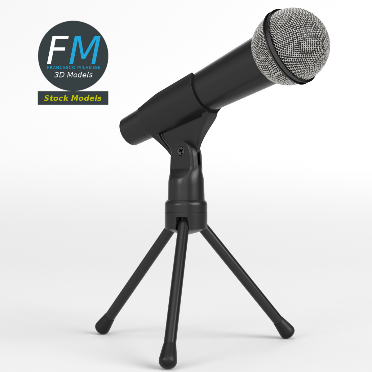 3D-Modell - Mikrofon auf Tischstativ - 01