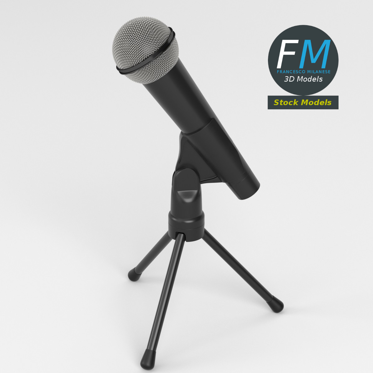 3D-Modell - Mikrofon auf Tischstativ - 02