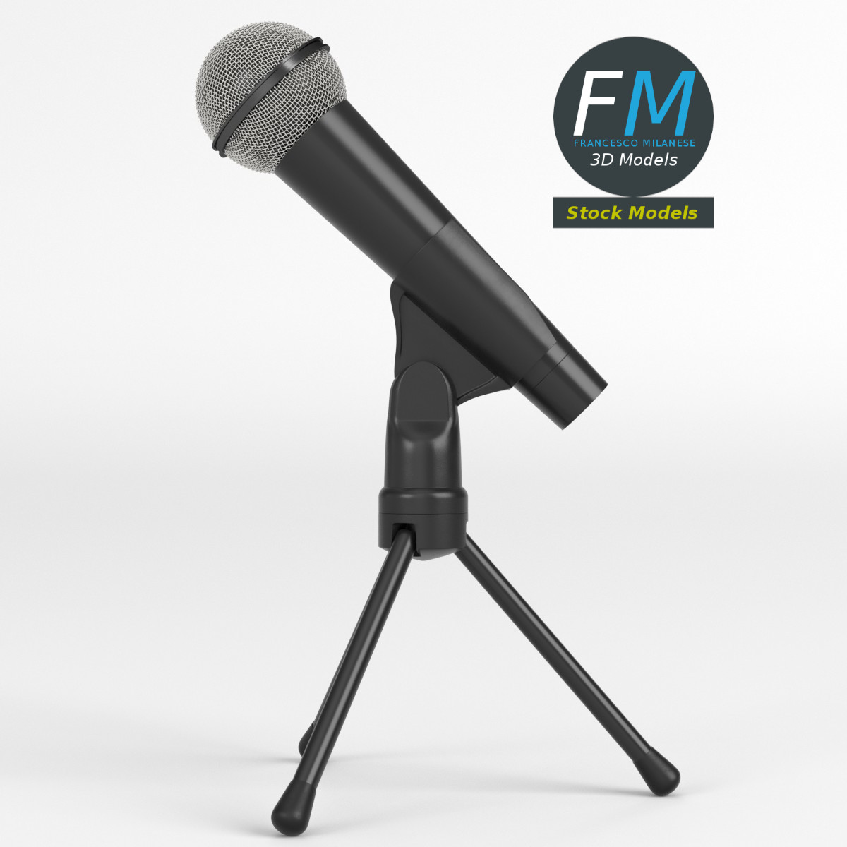 3D-Modell - Mikrofon auf Tischstativ - 03