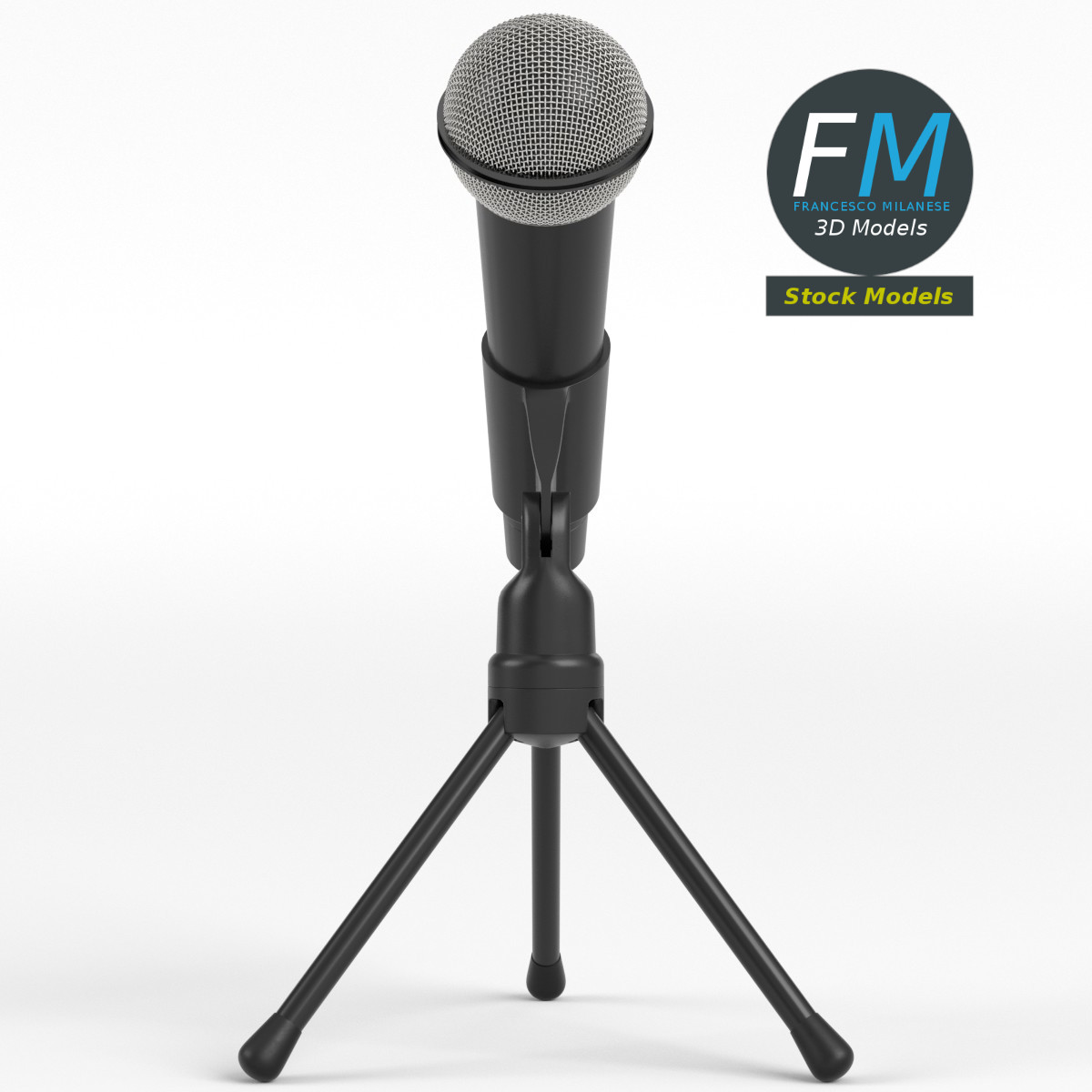 3D-Modell - Mikrofon auf Tischstativ - 04