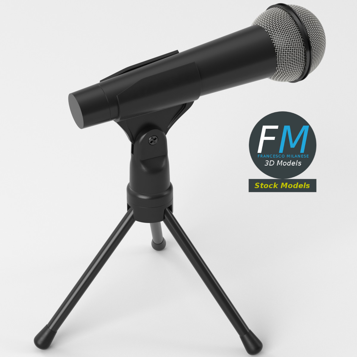 3D-Modell - Mikrofon auf Tischstativ - 05