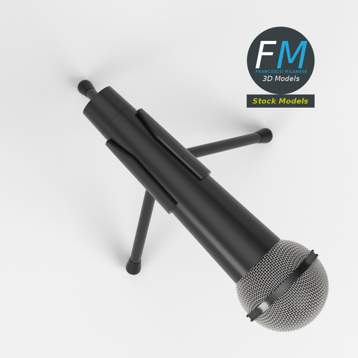 3D-Modell - Mikrofon auf Tischstativ - 06