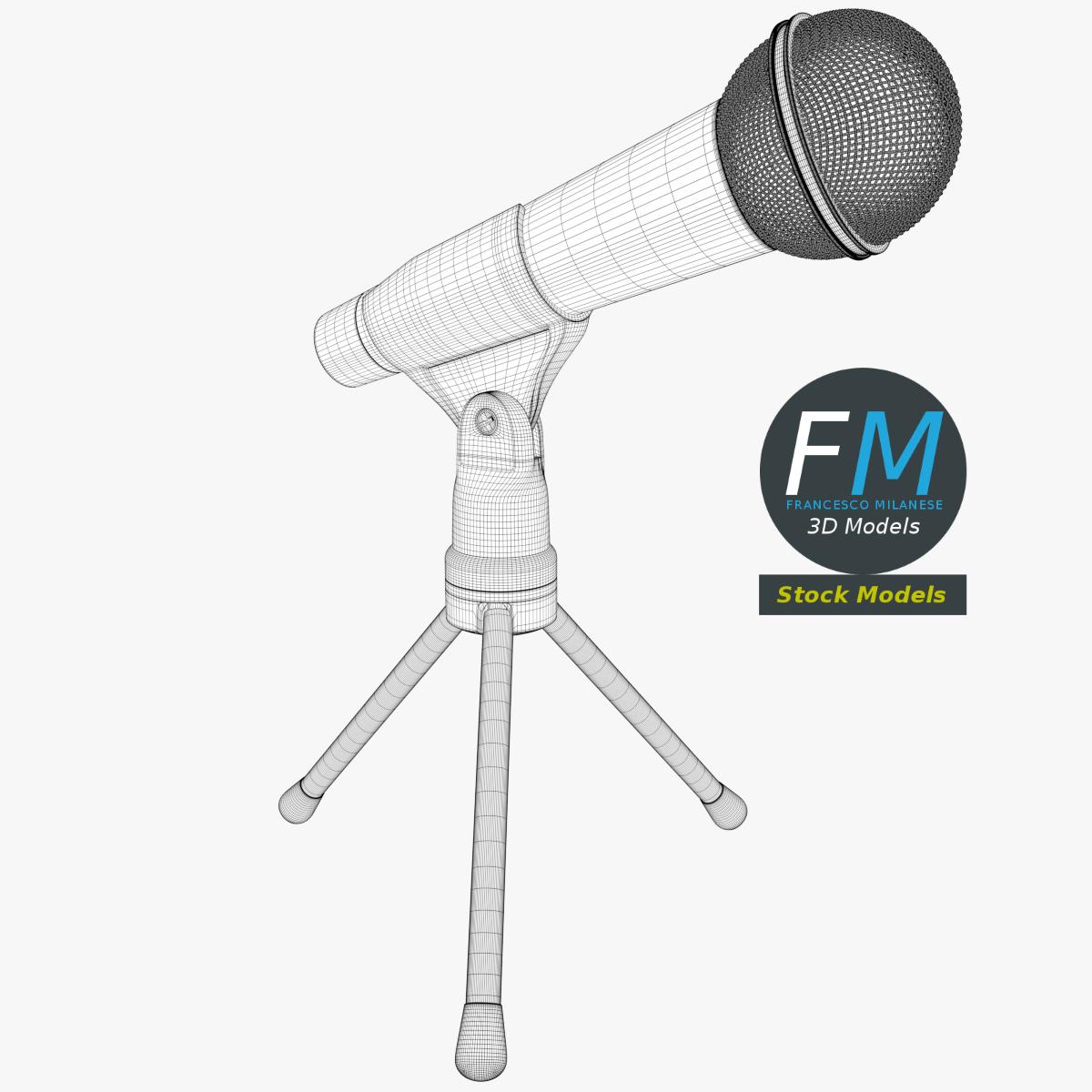 3D-Modell - Mikrofon auf Tischstativ - 07